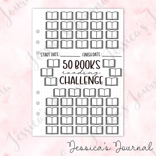 50 Books Reading Challenge | Journal Spread