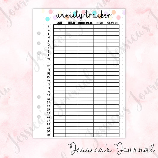 Monthly Anxiety Tracker | Journal Spread