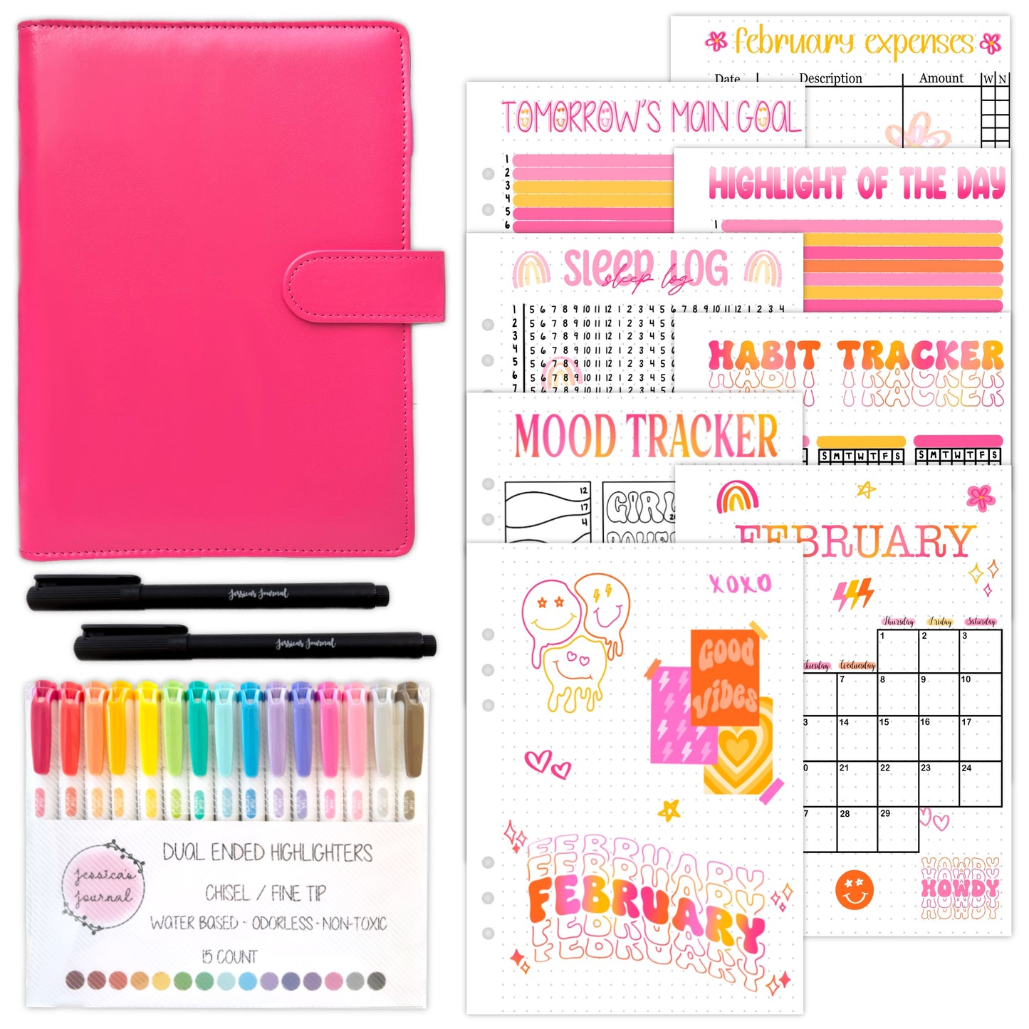 The Basic Starter Kit | Personalized Journal | 2023-2024 Spreads | Stationery