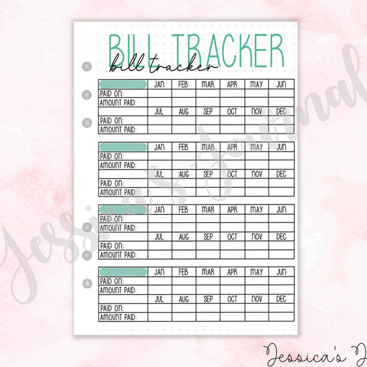 Bill Tracker | Journal Spread
