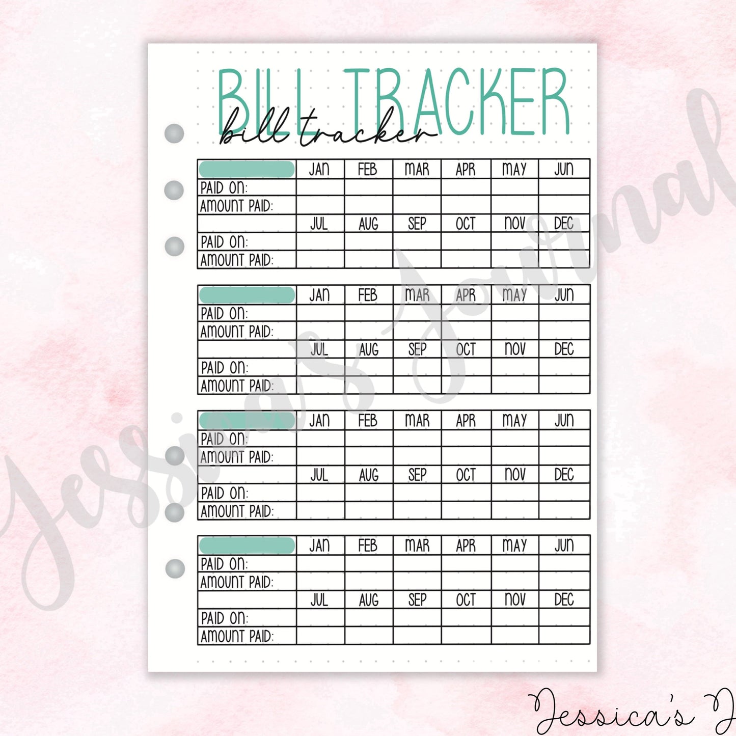 Bill Tracker | Journal Spread