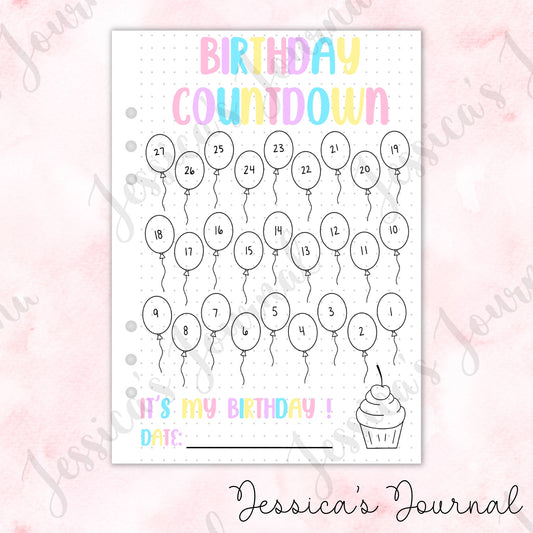 Birthday Countdown | Journal Spread