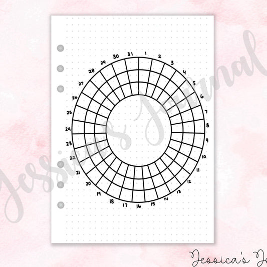 Monthly Blank Circle Ring Tracker | Journal Spread