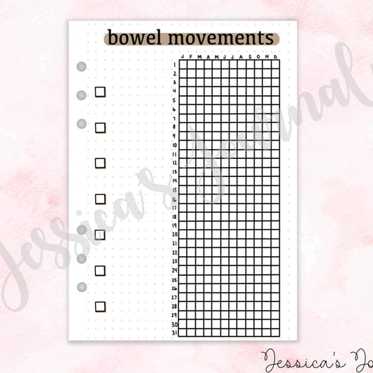 Bowel Movements Tracker | Journal Spread