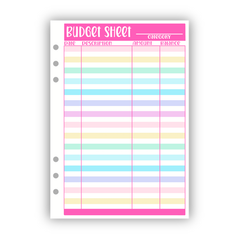 Budget Sheet