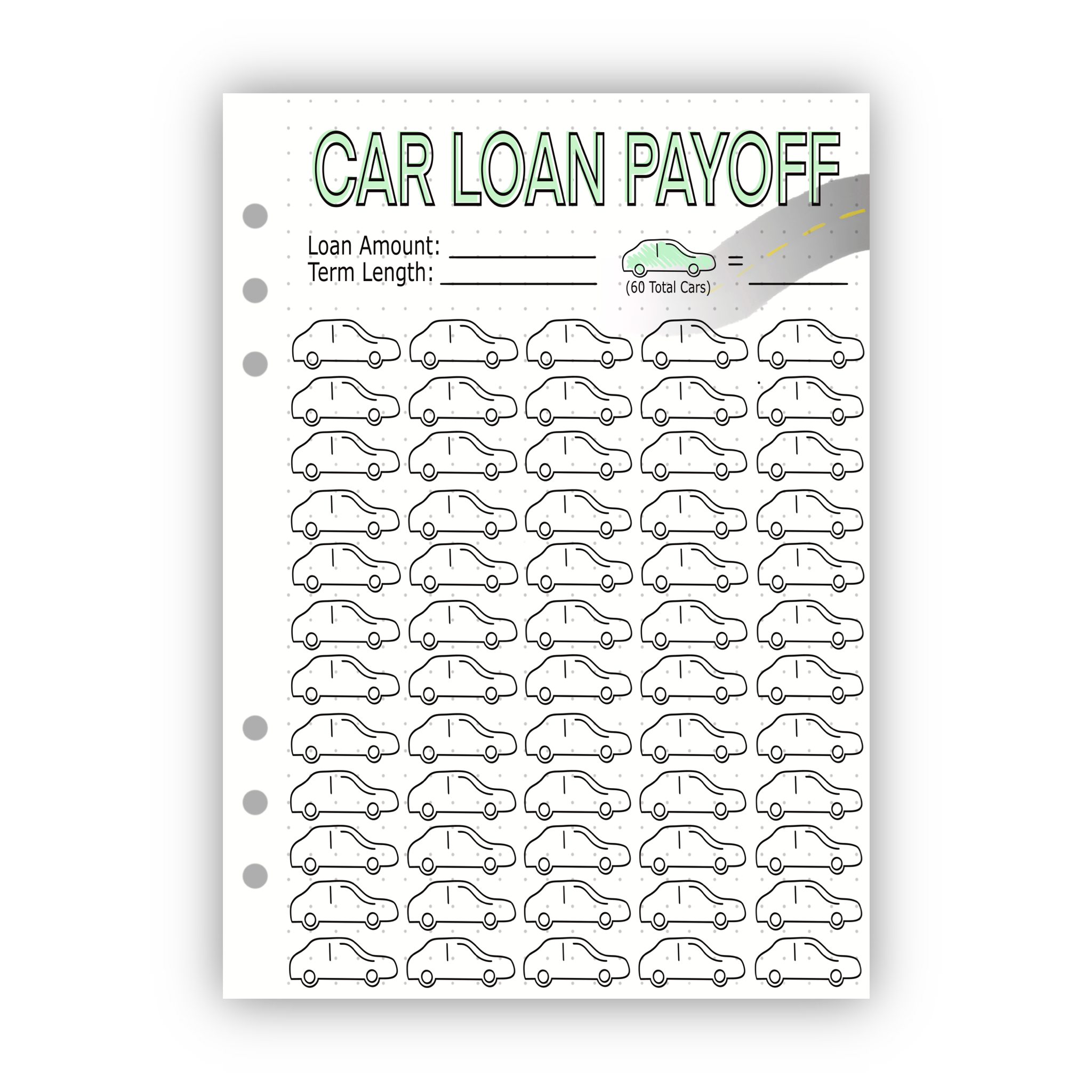 car loan payoff tracker | binder-ready journal page – jessica's