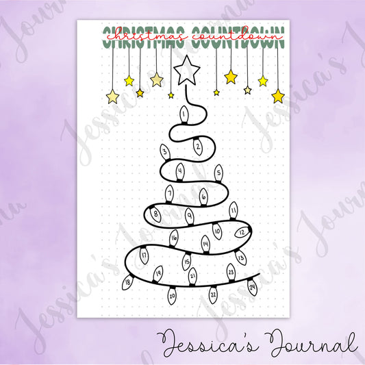 DIGITAL DOWNLOAD PDF Christmas Countdown | Journal Spread