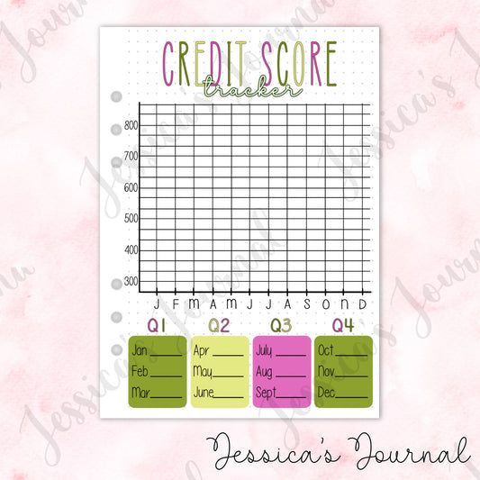 Credit Score Tracker | Journal Spread