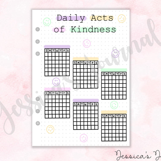 Daily Acts Of Kindness Tracker | Journal Spread