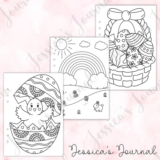 Easter Themed Coloring Pages | Journal Spreads
