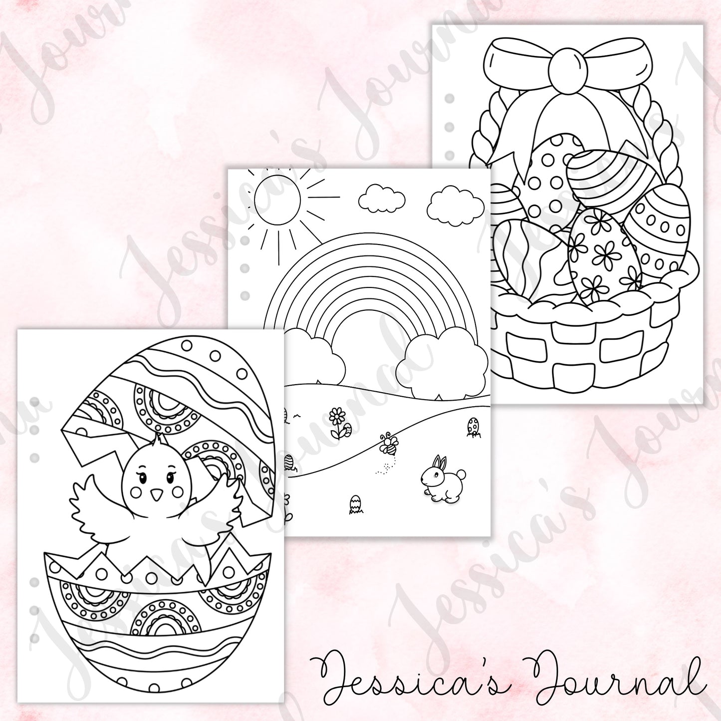 Easter Themed Coloring Pages | Journal Spreads