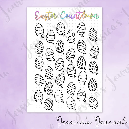 DIGITAL DOWNLOAD PDF Easter Countdown | Journal Spread