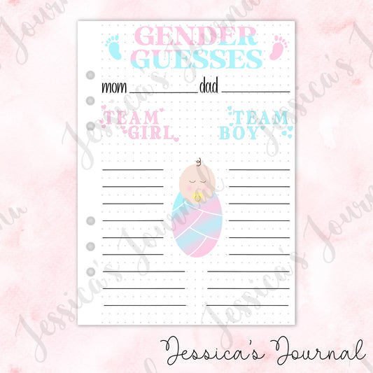 Gender Guesses | Pregnancy Journal Spread