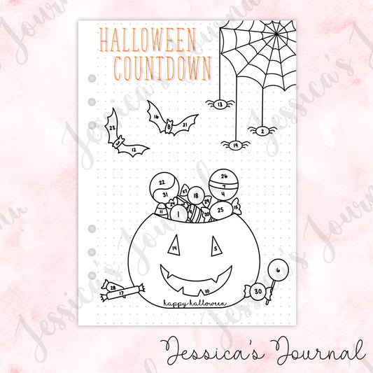 Halloween Countdown | Journal Spread