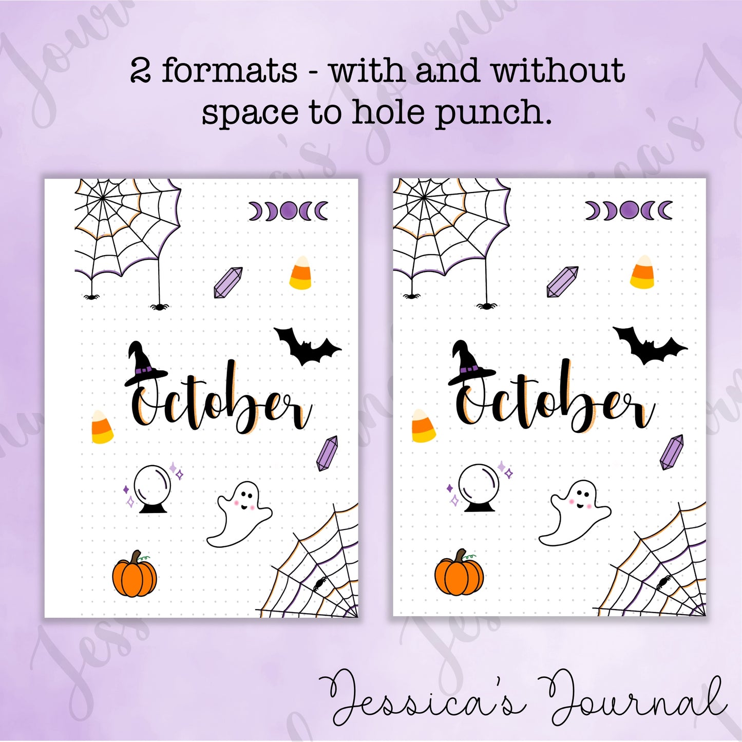 Digital Download PDF October Halloween Themed Monthly Spreads | 2024