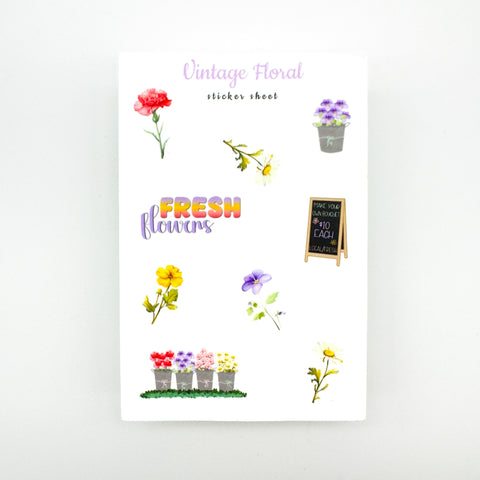 Vintage Floral Sticker Sheet