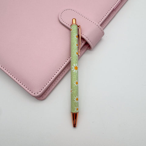 Floral Glitter Ballpoint Pen