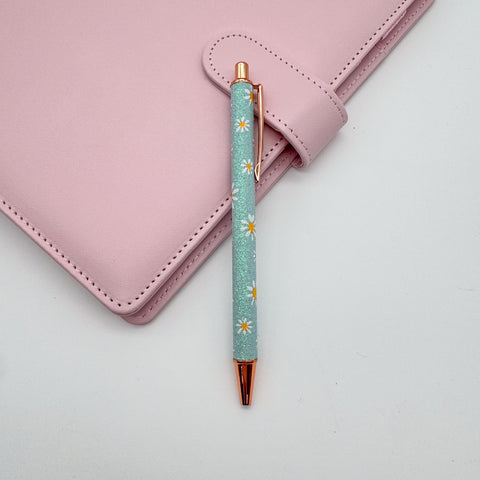 Floral Glitter Ballpoint Pen