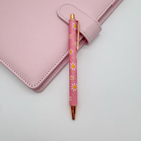 Floral Glitter Ballpoint Pen