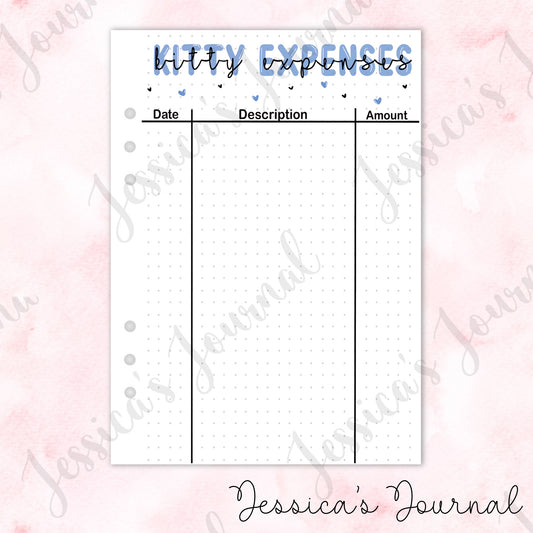 Kitty Expenses | Journal Spread