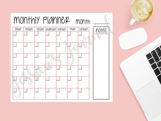 Monthly Planner Notepad