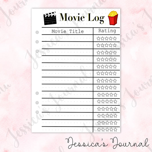 Movie Log | Journal Spread