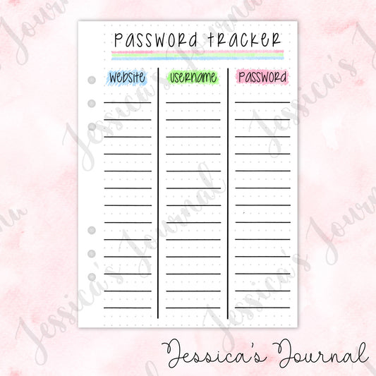 Password Tracker | Journal Spread