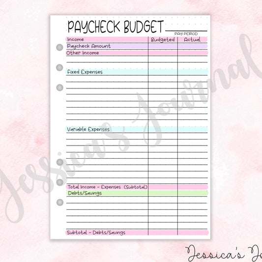 Paycheck Budget Tracker | Journal Spread
