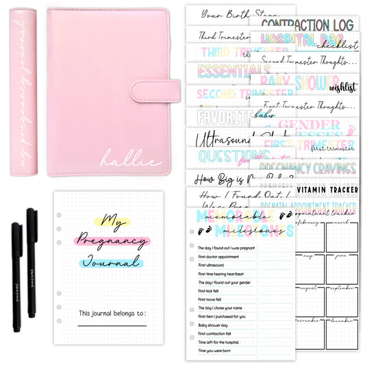 Pregnancy Journal Kit | Personalized Journal | Pregnancy Spreads | Stationery