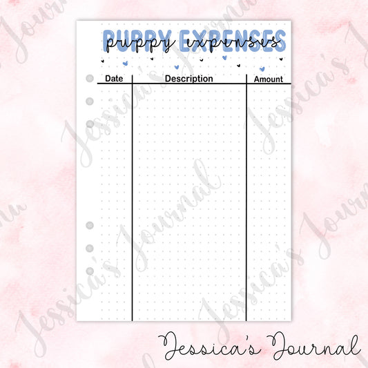 Puppy Expenses | Journal Spread