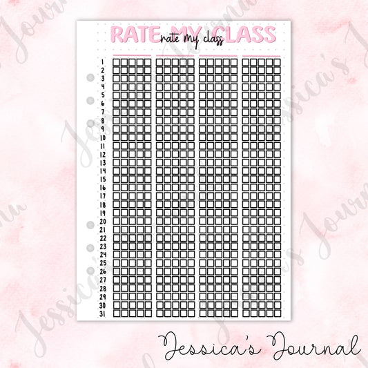 Rate My Class Tracker | Journal Spread