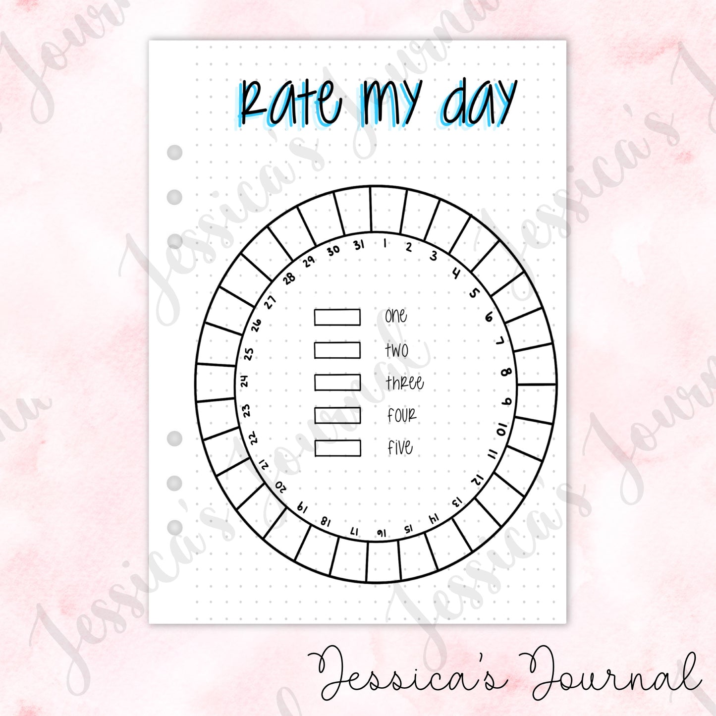Monthly Rate My Day Tracker | Journal Spread