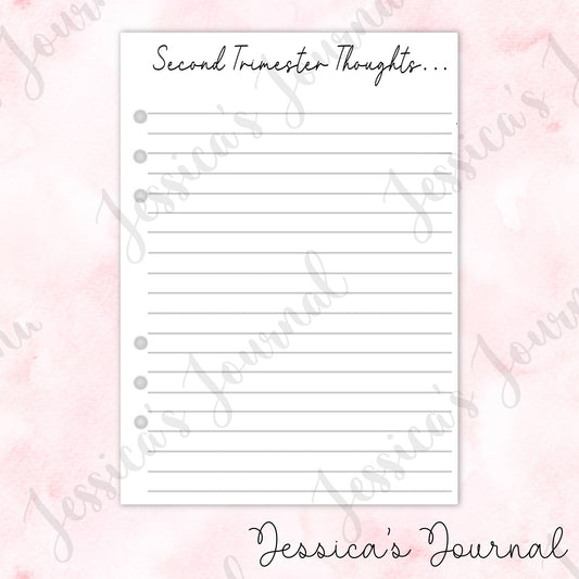 Second Trimester Thoughts | Pregnancy Journal Spread