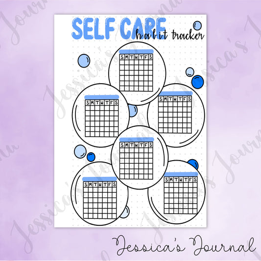 DIGITAL DOWNLOAD PDF Self Care Habit Tracker | Journal Spread