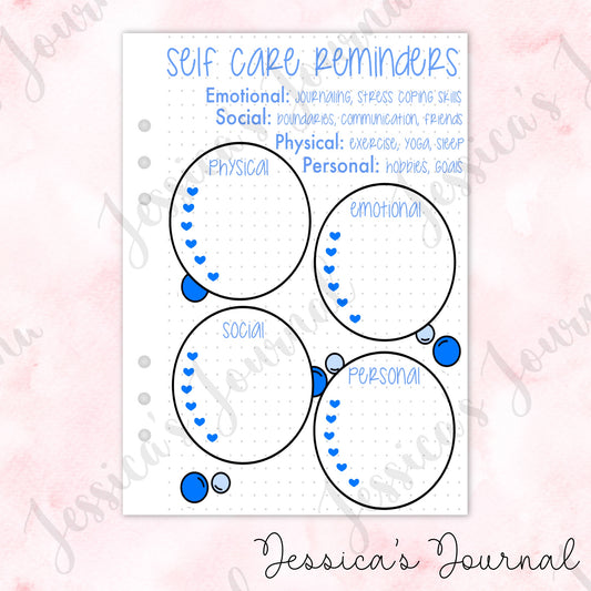 Self Care Reminders | Journal Spread