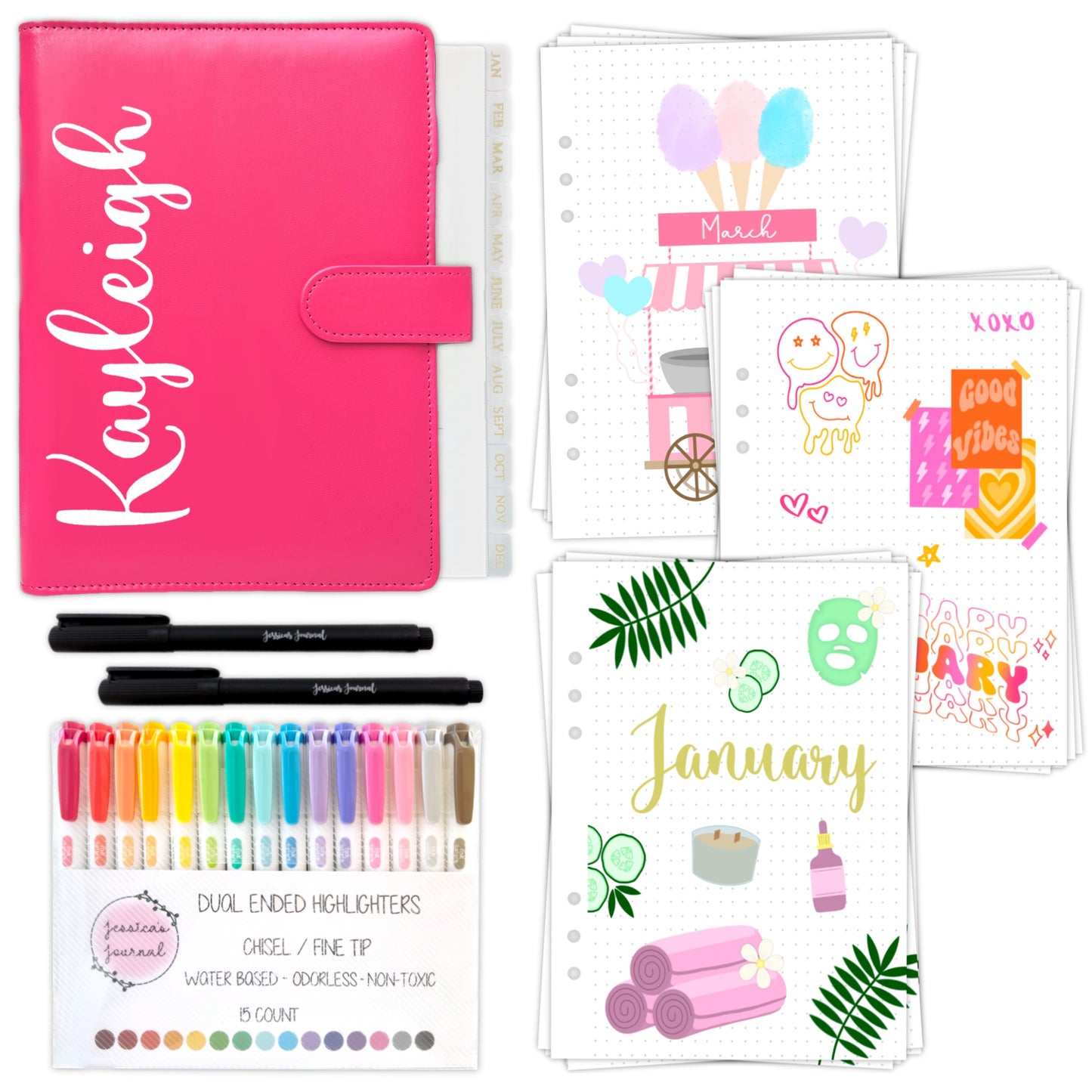 The Self-Care Journal Starter Kit | Personalized Journal | 2023-2024 Spreads | Stationery