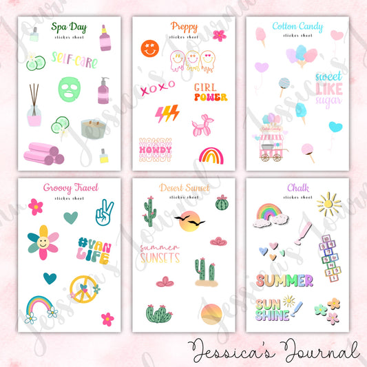 Monthly Themed Sticker Sheet