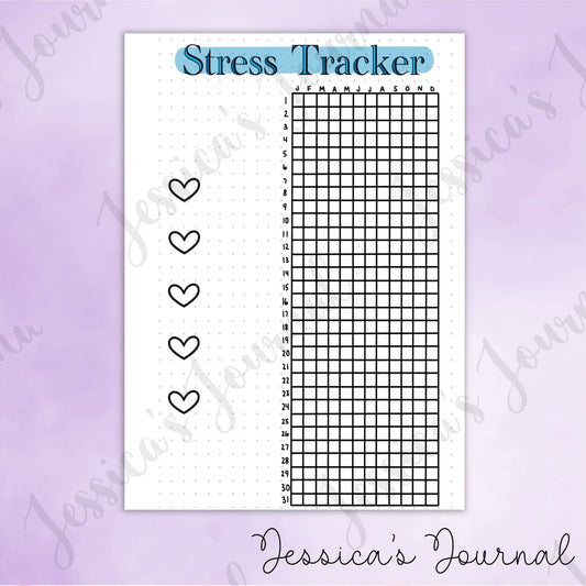 DIGITAL DOWNLOAD PDF Stress Tracker | Journal Spread