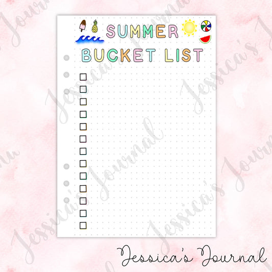 Summer Bucket List | Journal Spread