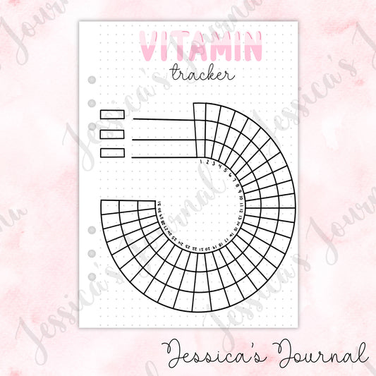 Monthly Vitamin Tracker | Journal Spread