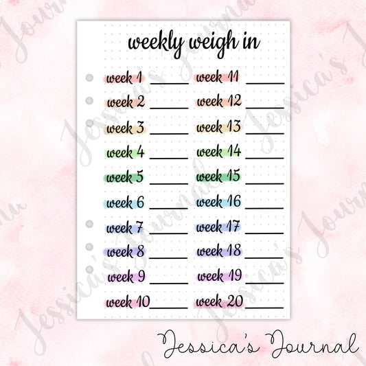 Weekly Weigh In | Journal Spread