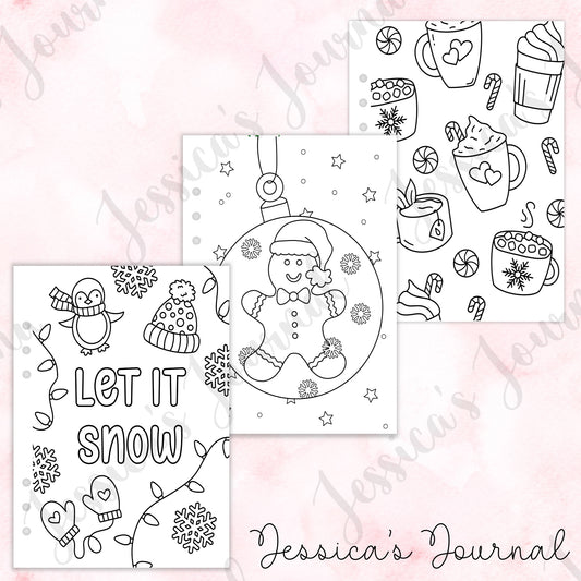 Winter Themed Coloring Pages | Journal Spreads