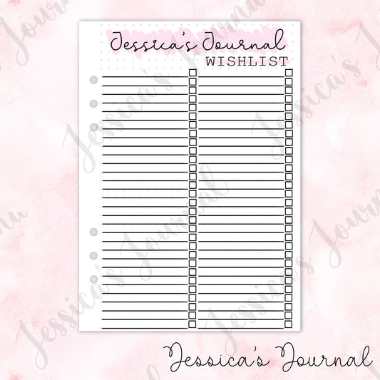 Jessica's Journal Wishlist | Journal Spread
