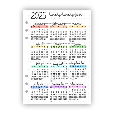 2025 Calendar