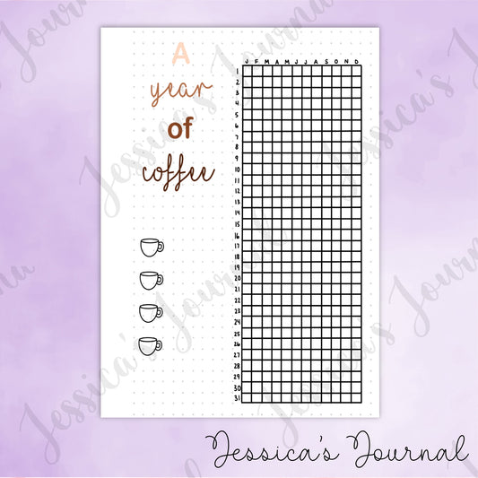 DIGITAL DOWNLOAD PDF A Year Of Coffee | Journal Spread