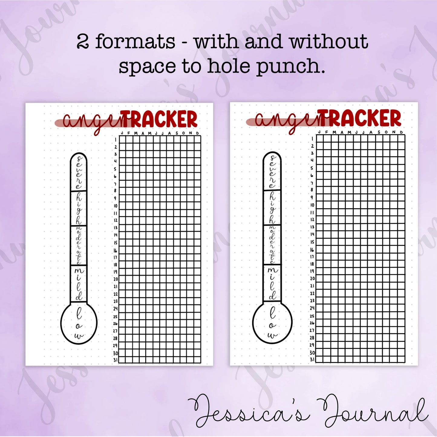 DIGITAL DOWNLOAD PDF Anger Tracker | Journal Spread