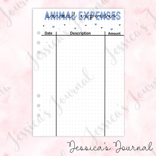 Animal Expenses | Journal Spread