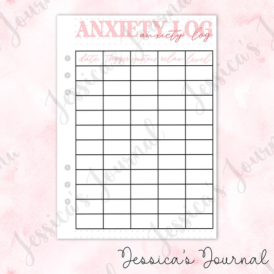 Anxiety Log | Journal Spread