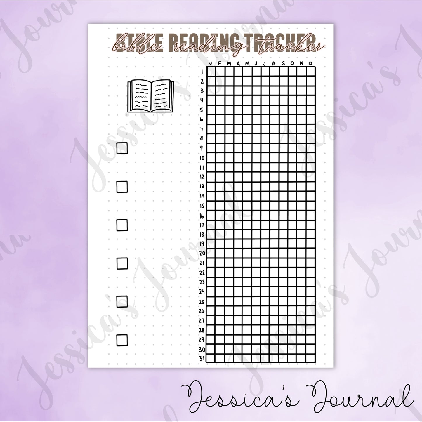 DIGITAL DOWNLOAD PDF Bible Reading Tracker | Journal Spread