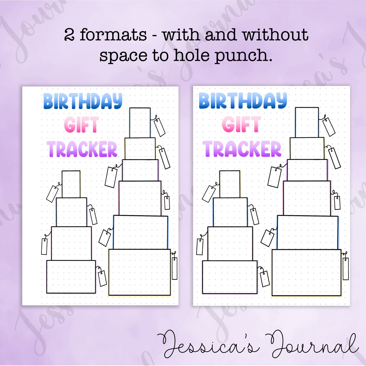 DIGITAL DOWNLOAD PDF Birthday Gift Tracker | Journal Spread